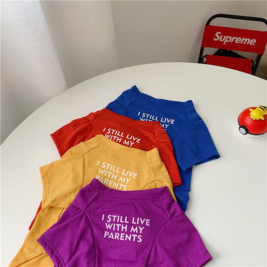 KFX-2133309 Cotton Summer T-shirt for Dogs - Available in Multiple Colors and Sizes