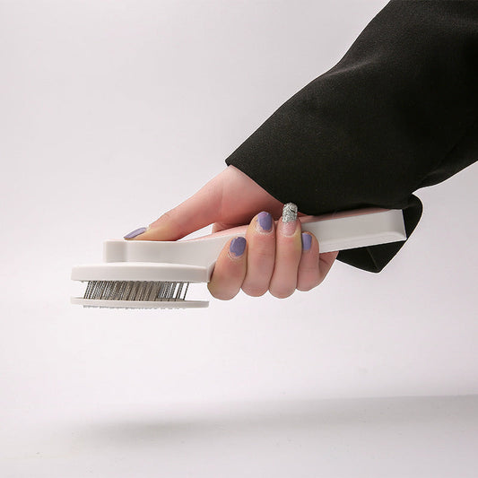 KFX-2136509 Stainless Steel Cat Comb for Effortless Grooming - Compact Design for Pets