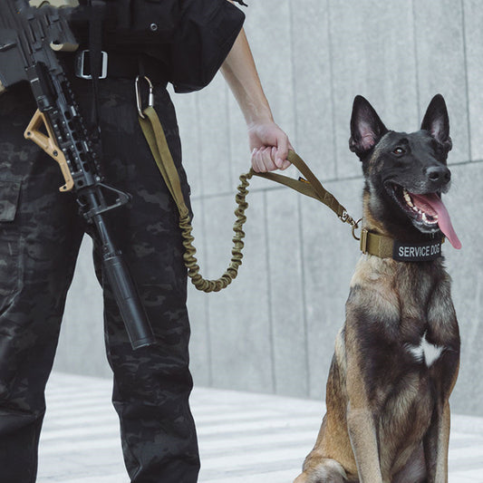 KFX-2140477 Heavy-Duty Leash for Large Dogs, Adjustable Collar, 85cm Tactical Rope, Suitable for German Shepherds and Retrievers