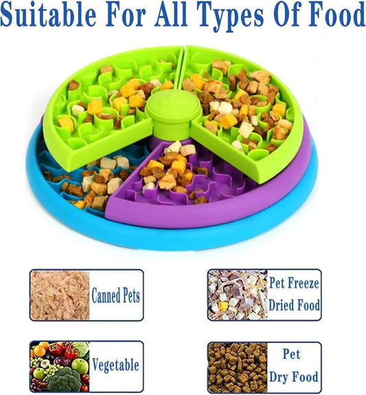KFX-2140861 Three-Layer Interactive Slow Feeder Bowl for Dogs - Anti-Choking Non-Slip Design