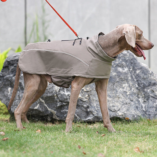 KFX-2146109 Outdoor Soft Shell Dog Jacket - Durable Polyester Fiber in Rock Brown, Blue, Black, Sizes XS-3XL