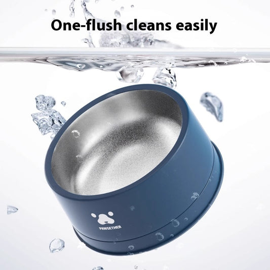 KFX-2146621 Stainless Steel Anti-Tumble Pet Bowl for Dogs - 1L & 13L Capacity, Multiple Colors Available