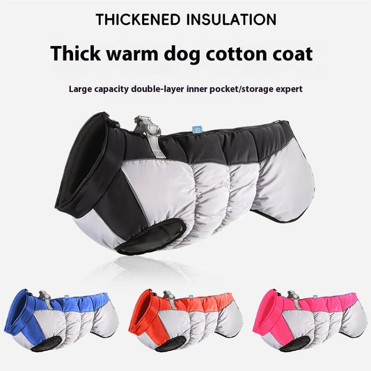 KFX-2174013 Reflective Waterproof Winter Clothes for Pets - Available in Black, Blue, Red, Rose Red, Sizes XL to 6XL