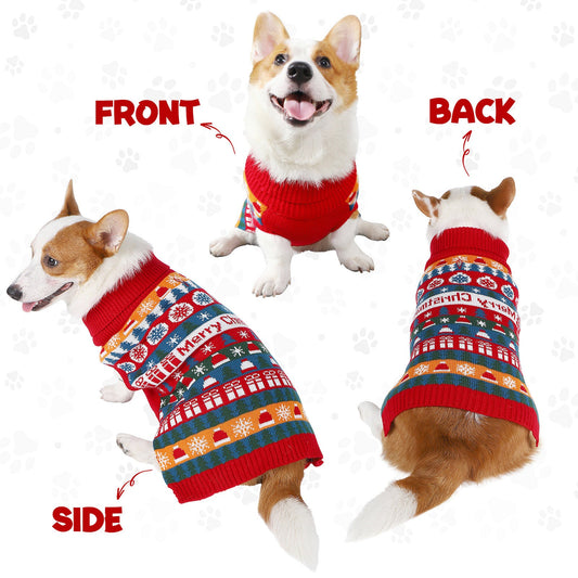 KFX-2177213 Cozy Red Acrylic Sweater for Pets - Sizes S to XXL