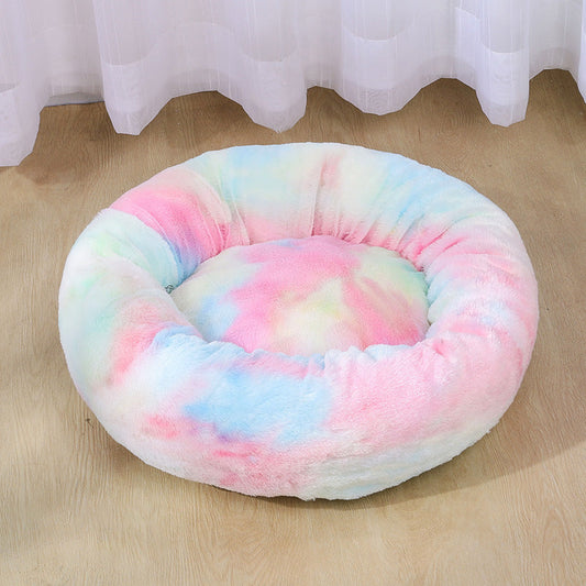 KFX-2179261 Cozy Plush Round Cat and Dog Bed Shelter with Anti-Slip Base