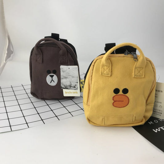 KFX-2181437 Pet Backpack in Duckling Design - Cotton Canvas Schoolbag for Dogs, Available in Large and Small Sizes