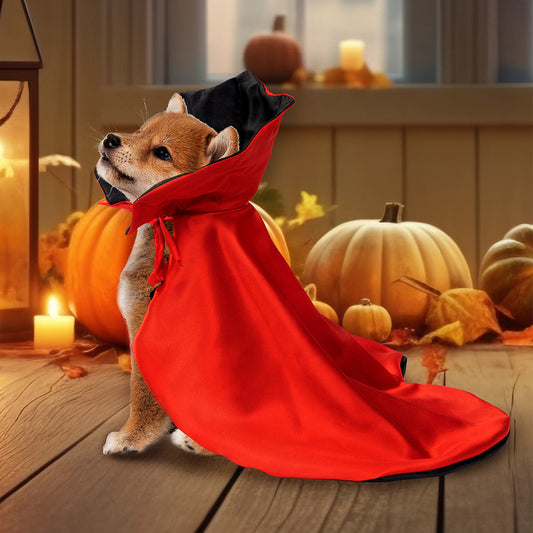 KFX-2189117 Cozy Red Halloween Cloak for Pets - Polyester Pet Clothing