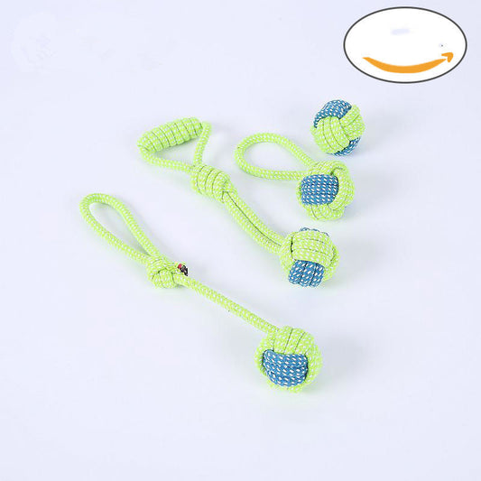 KFX-2218557 Cotton Rope Pet Toy Set for Dogs and Cats - Bite-Resistant Molar Cleaning Toys