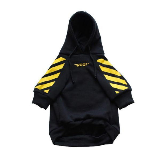 KFX-2222781 Cozy Fleece Puppy Sweater in Black and White with Drawstring Options