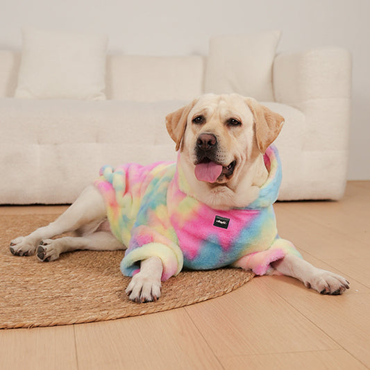 KFX-2223293 Multicolor Tie-Dye Rabbit Fur Dog Sweater in Sizes XL to 10XL