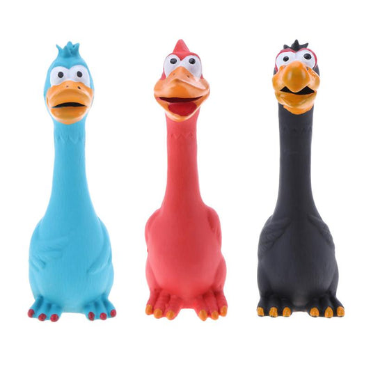 KFX-2239805 Bite-Resistant Dog Toy with Squeaking Chicken Sound - Natural Latex, Soft and Engaging Design
