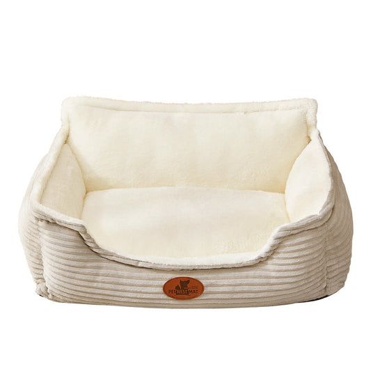 KFX-2242237 All-Season Removable Washable Dog Bed for Small to Medium Dogs with Cozy Cushion and Cat Nest