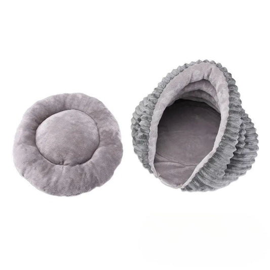 KFX-2254525 Cozy Four-Season Cat Nest Bed - Foldable, Washable Velvet Sleeping Bag for Pets