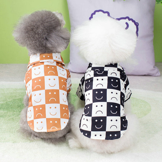 KFX-2270141 Casual Checkered Dog Shirt for All Sizes in Black and Brown
