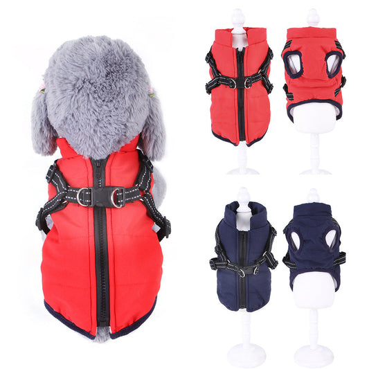 KFX-2277181 Cozy Velvet Pet Waistcoat with Chest Strap for Autumn and Winter Comfort