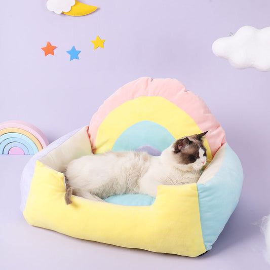 KFX-2281533 Universal Warm Fleece Pet Nest with Detachable Crystal Velvet Cover