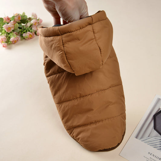 KFX-2287805 Brown Cotton-Padded Coat for Dogs - Casual Pet Clothing