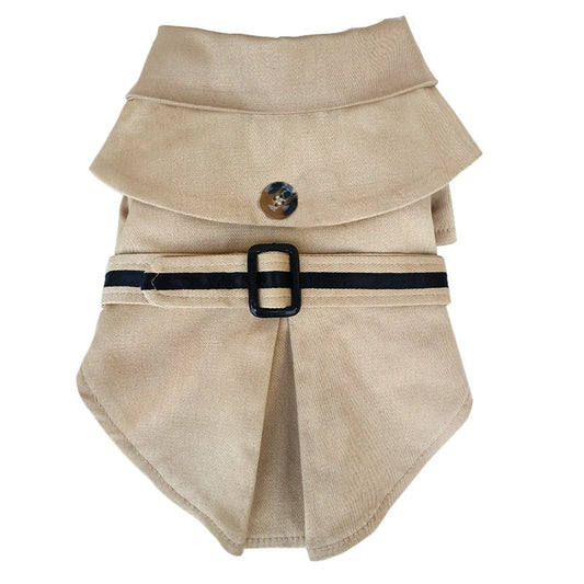 KFX-2291389 Stylish Cotton Cloak Trench Coat for Dogs – Casual British Design