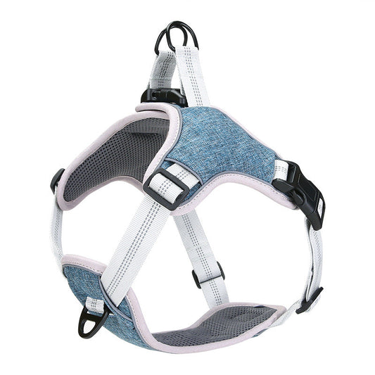KFX-2304317 Adjustable Reflective Polyester Chest and Back Harness for Pets in Multiple Sizes and Colors