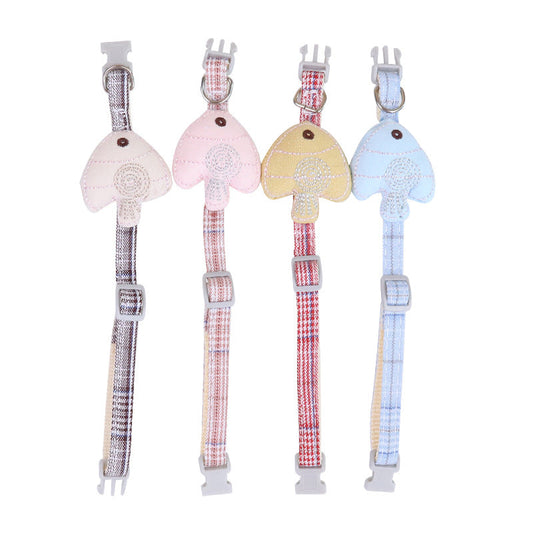 KFX-2312253 Stylish Monochrome Fish-Shaped Cat Collar for Everyday Use