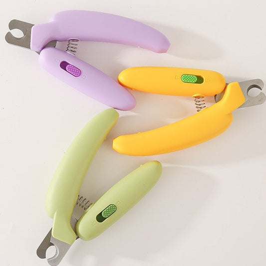 KFX-2314045 Banana-Shaped Nail Clippers for Pets – Ergonomic Design for Easy and Safe Grooming