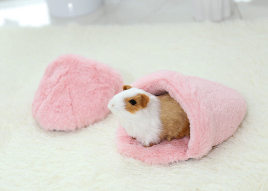 KFX-2331581 Small Pet Nest Cushion for Hamsters, Hedgehogs, Chinchillas, and Guinea Pigs - Soft Rabbit Velvet with Non-Slip Bottom