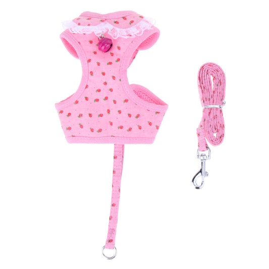 KFX-2336573 Adjustable Pet Walking Chest Harness with Breathable Mesh and Elegant Bow Tie – Multiple Sizes Available