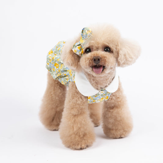 KFX-2337853 Floral Pattern Cotton Camisole for Dogs - Fashionable and Simple Design