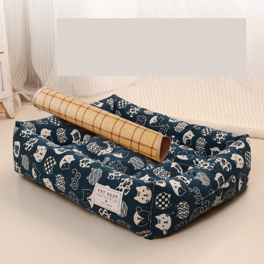KFX-2352829 Universal Removable and Washable Dog Kennel Mat for Summer Season - Multiple Colors and Sizes Available
