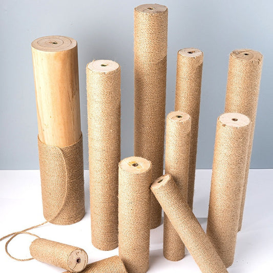 KFX-2357821 Solid Wood Cat Climbing Pillar in Various Sizes with Hemp Rope