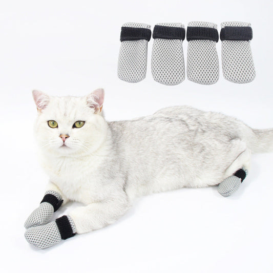 KFX-2362173 Soft and Warm Anti-Scratch Pet Foot Covers for Cats - Available in Multiple Colors and Sizes