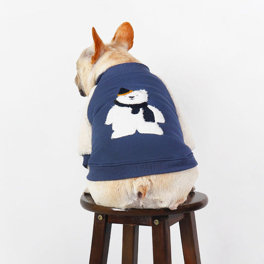 KFX-2364861 Fleece-Lined Thick Winter Dog Coat in Dark Blue for All Sizes