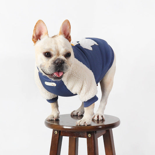 KFX-2364861 Fleece-Lined Thick Winter Dog Coat in Dark Blue for All Sizes