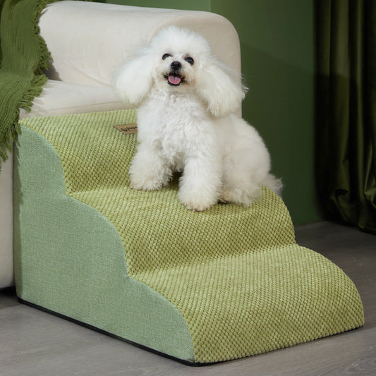 KFX-2384829 Anti-Slip Pet Dog Slope Ladder - Available in Brown and Green, Multiple Sizes