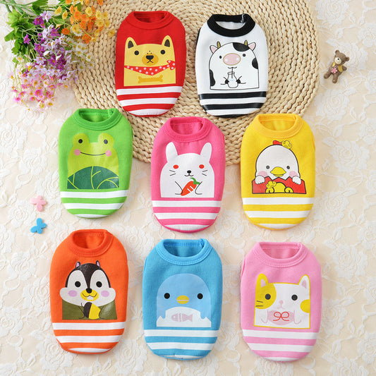 KFX-2395453 Fleece Cartoon Milk Vest for Dogs and Cats - Autumn and Winter Wear