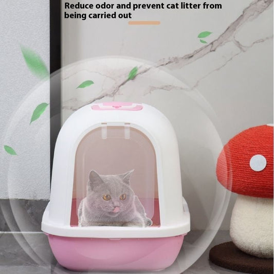 KFX-2404285 Enclosed Cat Litter Box with Drawer, Splash-proof & Deodorizing Design, Available in Multiple Colors