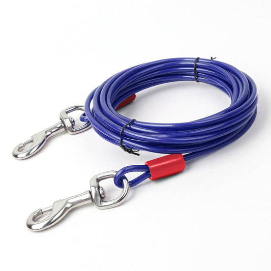 KFX-2423869 Double Hook Wire Rope Dog Leash in Various Colors and Durable Materials