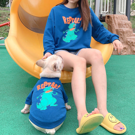 KFX-2425149 Matching Cotton Cartoon Print Pet Parent-Child Outfits in Various Colors