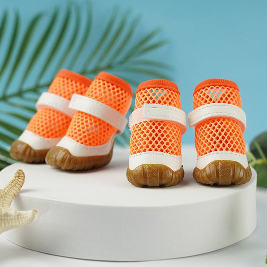 KFX-2432445 Small Dog No Foot Loss Outdoor Booties – Durable Polyester Pet Foot Covers in Various Colors and Sizes