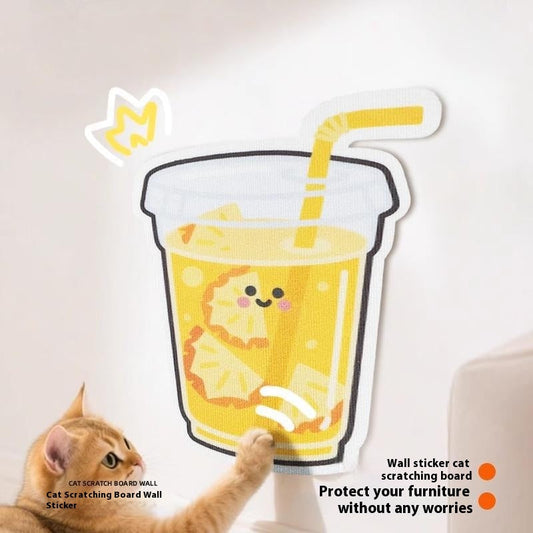 KFX-2442173 Vertical Cat Scratch Board with Cartoon Fruit Designs, Soft Felt Material - 45×60cm