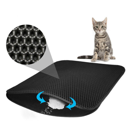 KFX-2475965 Double Layer EVA Splash-proof Cat Litter Filter Pad - 55x70cm, Ideal for Pet Beds and Cages
