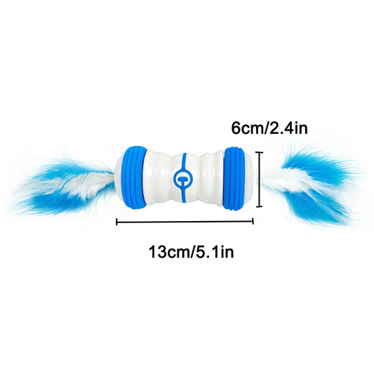 KFX-2480701 USB Rechargeable Electric Cat Toy with LED Flashing Rolling Ball and Feather Sticks
