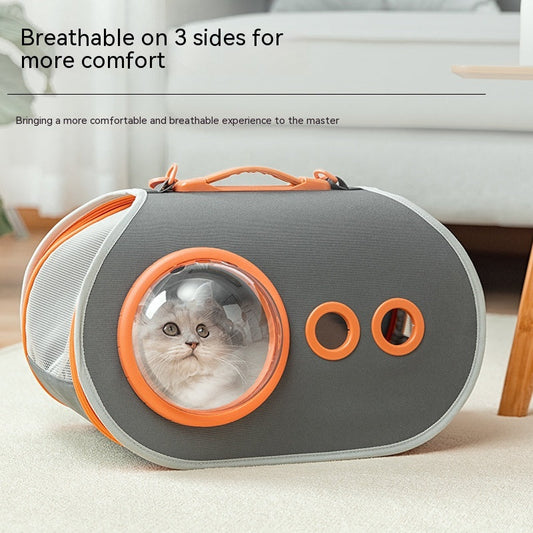 KFX-2482109 Gray Oxford Portable Large Capacity Pet Shoulder Bag - 15 Jin Capacity
