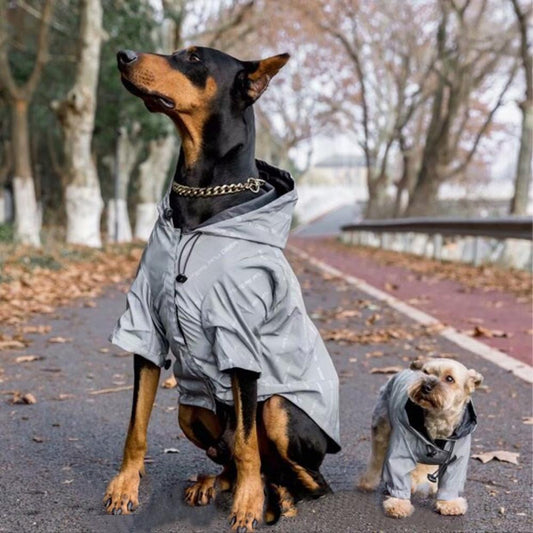 KFX-2484029 Windproof Raincoat for Pets - Reflective Casual Polyester Jacket