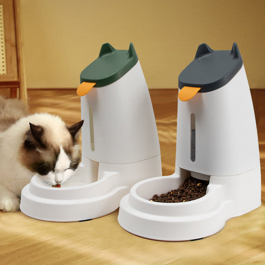 KFX-2497341 Automatic Large Capacity Pet Feeder and Water Dispenser in Grey, Blue, and Green