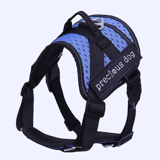 KFX-2512445 Adjustable Cotton Dog Traction Harness for Chest and Back - Available in Multiple Colors and Sizes