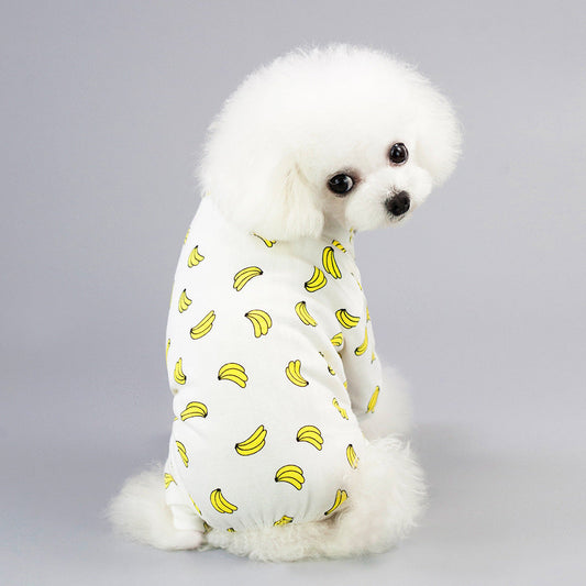 KFX-2524989 Cotton Dog Pajamas with Cartoon Fruit Pattern for Four-Legged Friends