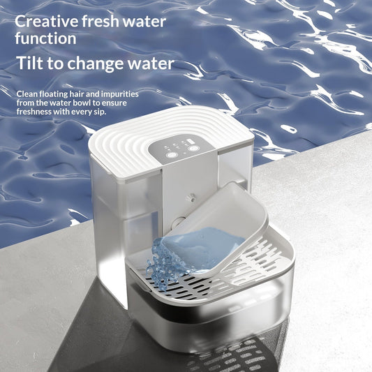 KFX-2529981 Thermostatically Controlled Automatic Pet Water Fountain with 60-90 Day Battery Life and Clean/Dirty Water Separation