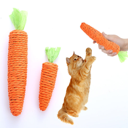 KFX-2532541 Cute Paper String Carrot Pet Toy for Cats