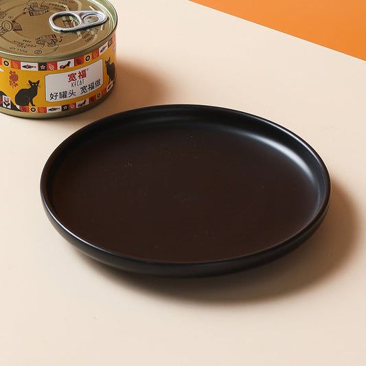 KFX-2534717 Handcrafted Ceramic Cat Plate - 6 Inch Anti-Overturn Design in Multiple Colors